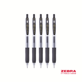 Zebra Eco SARASA Gel Retractable Rollerball CLIP Pen 0.5mm Line Black 12 Pack 798285 F