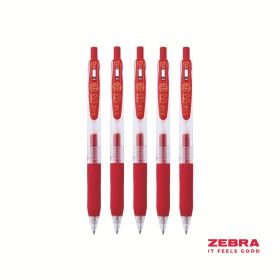 Zebra Eco SARASA Gel Retractable Rollerball CLIP Pen 0.5mm Line Red 12 Pack 798283 F