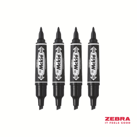 Zebra Permanent Bold Marker Twin Tip Black 10 Pack 408344 F