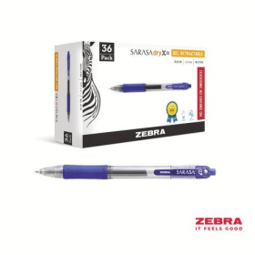 Zebra SARASA Gel Retractable Rollerball Pen 0.5mm Line Blue 12 Pack 383410 F