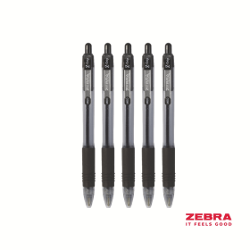 Zebra Z Grip Retractable Ballpoint Pen 0.6mm Line Black 12 Pack 261866 F