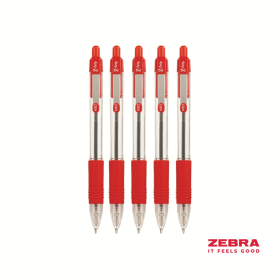 Zebra Z Grip Retractable Ballpoint Pen 0.6mm Line Red 12 Pack 383400 F