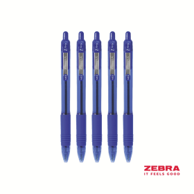Zebra Z Grip Smooth Retractable Ballpoint Pen 0.6mm Line Blue 12 Pack 462889 F