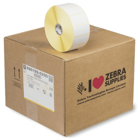 Zebra Z Select 2000D 880199 025D White Label Roll 51mm x 25mm 12 x 2580 Labels Original